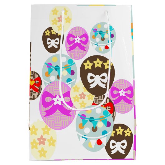 Gemustertes Ostereier Mittlere Geschenktüte (Rückseite)