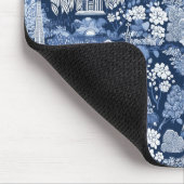 Gemustertes Pariser Blautoilette Mousepad (Ecke)