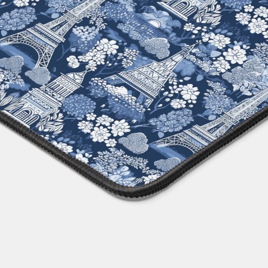 Gemustertes Pariser Blautoilette Schreibtischunterlage (Ecke)