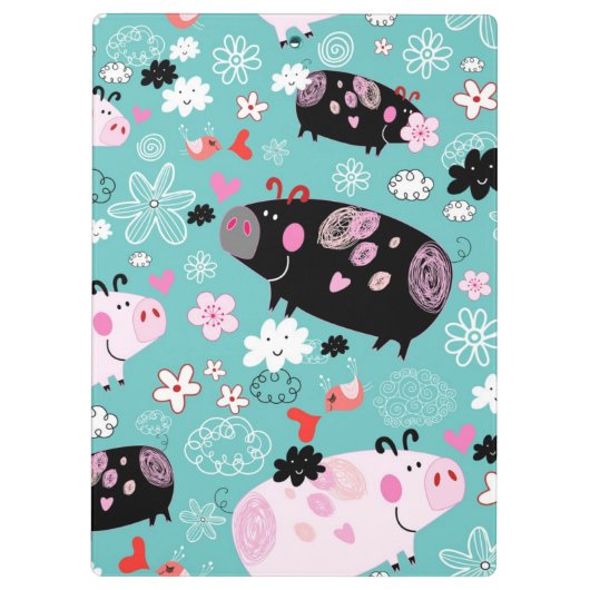 Gemustertes Piggy Klemmbrett (Rückseite)