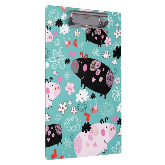 Gemustertes Piggy Klemmbrett (Rechts)