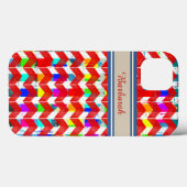 gemustertes rot-Zickzack personalisiertes Case-Mate iPhone Hülle (Rückseite (Horizontal))