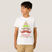 Gemustertes Schnurrbart-Weihnachtsbaum-Kleid T-Shirt (Vorne ganz)