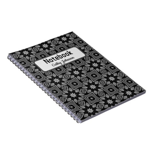 Gemustertes Schwarz-Grau-Notebook Notizblock (Rechte Seite)