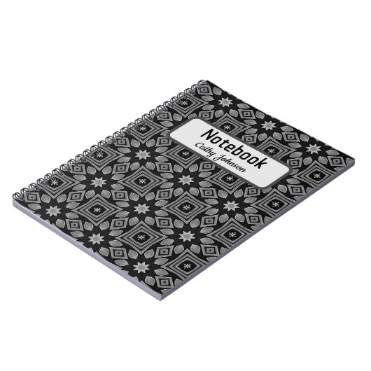 Gemustertes Schwarz-Grau-Notebook Notizblock (Linke Seite)