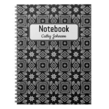 Gemustertes Schwarz-Grau-Notebook