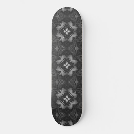 Gemustertes Skateboard Deck aus Grauschwarzstift (Vorderseite)