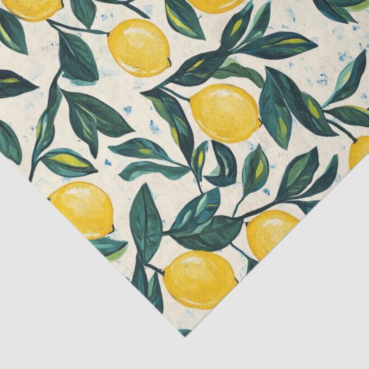 Gemustertes SpiralNotebook aus hellgelber Lemon Seidenpapier (Detail)