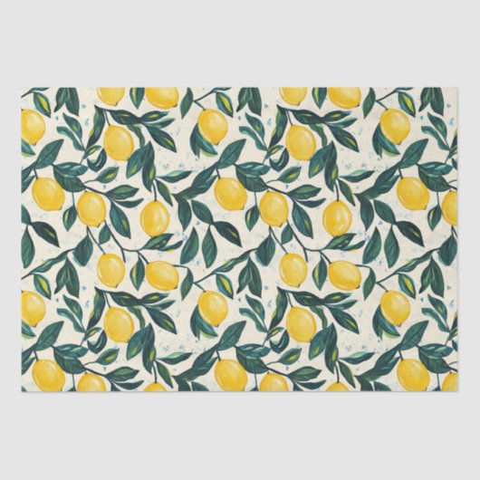 Gemustertes SpiralNotebook aus hellgelber Lemon Seidenpapier (Vorderseite)