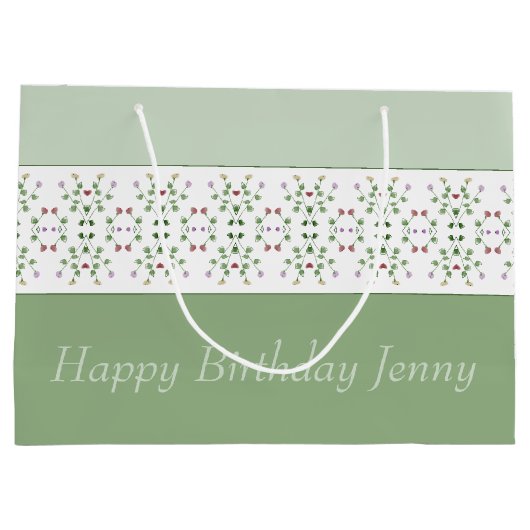 Gemustertes Trimmsystem für Floral Große Geschenktüte (Rückseite)