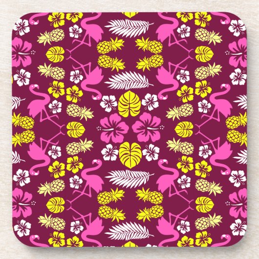 Gemustertes tropisches Obst Getränkeuntersetzer (Vorderseite)