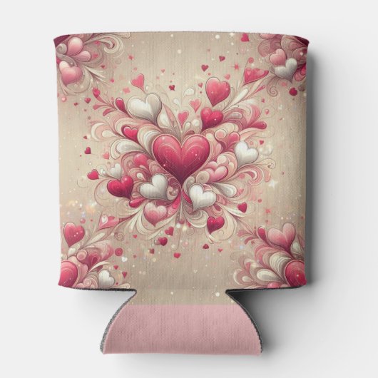 gemustertes Valentinherz Dosenkühler (Rückseite)