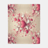 gemustertes Valentinherz Fleecedecke (Vorderseite)