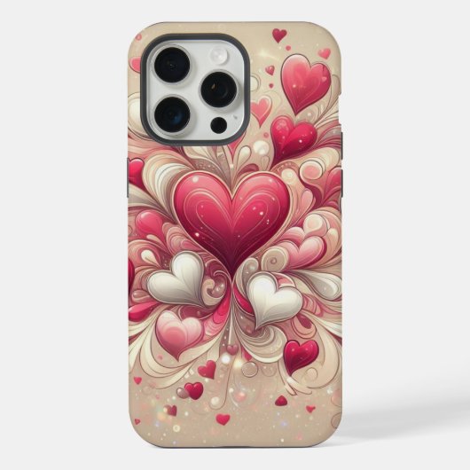 gemustertes Valentinherz iPhone Hülle (Rückseite)