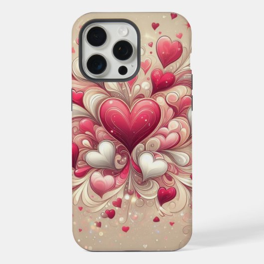 gemustertes Valentinherz iPhone Hülle (Rückseite)