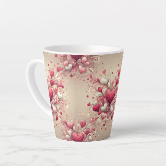 gemustertes Valentinherz Milchtasse (Linke Ecke)
