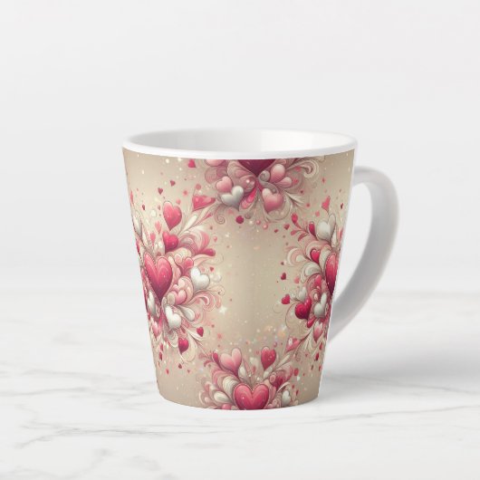 gemustertes Valentinherz Milchtasse (Rechte Ecke)