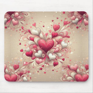 gemustertes Valentinherz Mousepad