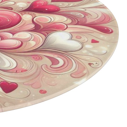 gemustertes Valentinherz Schneidebrett (Ecke)