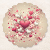 gemustertes Valentinherz Untersetzer (Vorderseite)