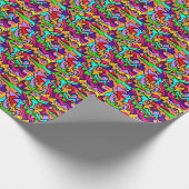 Gemustertes Verpackungspapier in coolen Funky-Farb Geschenkpapier (Ecke)