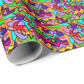 Gemustertes Verpackungspapier in coolen Funky-Farb Geschenkpapier (Rolleneckpunkt)