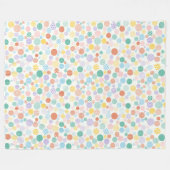 Gemustertes Vlies - farbenfrohe Punkte Fleecedecke (Vorderseite (Horizontal))