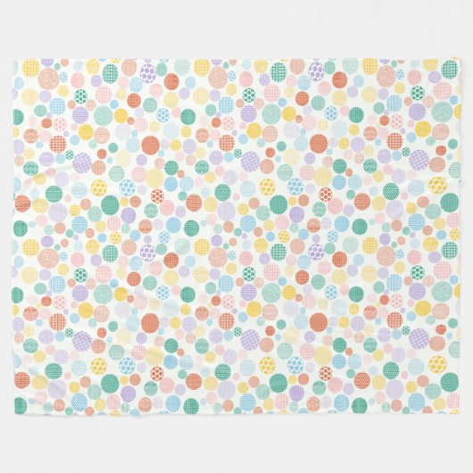 Gemustertes Vlies - farbenfrohe Punkte Fleecedecke (Vorderseite (Horizontal))
