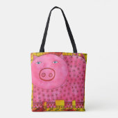 Gemustertes Watercolor Pig Tasche (Rückseite)