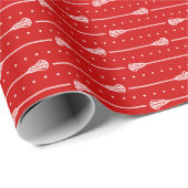 Gemustertes Wrapping Paper von Red Lacrosse White  Geschenkpapier (Rolleneckpunkt)