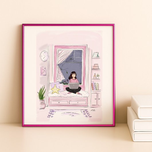 gemütlich am Zuhause, Mode-Illusion Poster