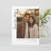 Gemütlich Erdig Modern Foto Save The Date (Stehend Vorderseite)