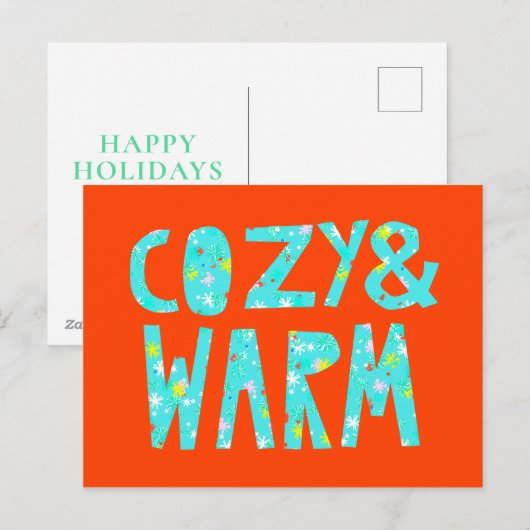 Gemütlich & gemütlich feiertagspostkarte (Vorne/Hinten)