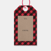 Gemütlich & gemütlich | Rotes Buffalo-Monogramm Ka Geschenkanhänger (Rückseite)