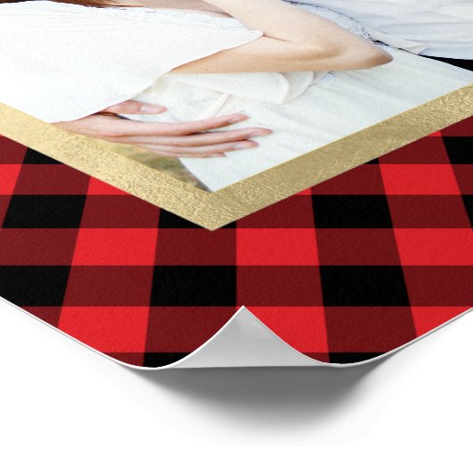 Gemütlich Kariert | Karierter Urlaub in Rot und Sc Poster (Ecke)