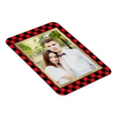 Gemütlich Kariert | Kariertes Foto Rot und Schwarz Magnet (Rechte Seite)