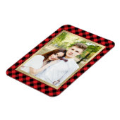 Gemütlich Kariert | Kariertes Foto Rot und Schwarz Magnet (Linke Seite)