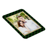 Gemütlich Kariert | Kariertes grün-schwarzes Buffa Magnet (Rechte Seite)