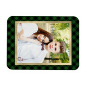 Gemütlich Kariert | Kariertes grün-schwarzes Buffa Magnet (Horizontal)