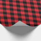 Gemütlich Kariert | Rot und Schwarz Buffalo Karier Geschenkpapier (Ecke)