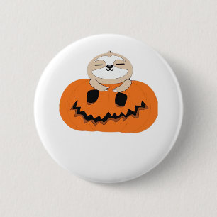 Gemütlich mit unserem Halloween-Sloth-T - Shirt -  Button
