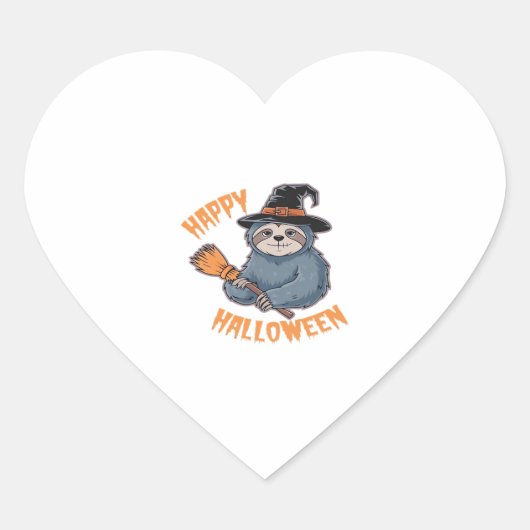 Gemütlich mit unserem Halloween-Sloth-T - Shirt � Herz-Aufkleber (Vorderseite)