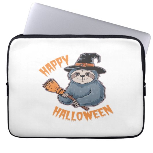Gemütlich mit unserem Halloween-Sloth-T - Shirt -  Laptopschutzhülle (Vorderseite)