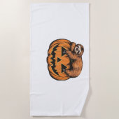 Gemütlich mit unserem Halloween-Sloth-T - Shirt -  Strandtuch (Vorderseite)