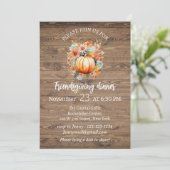 gemütliche Abendessen rustikal Holz modern chic Einladung (Stehend Vorderseite)