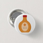 Gemütliche Ahornsirup-Flasche Herbst-Frühstück-Ges Button (Vorne & Hinten)