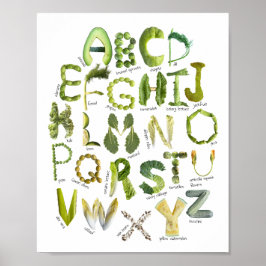 Gemütliche Alphabete - Essen Sie Ihre Grüntöne Kin Poster