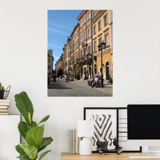 Gemütliche Altstadt in Warschau Poster (Heimbüro)