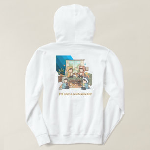 Gemütliche Anime-Kunst mit Chibi-Haustierfreunden Hoodie