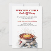 Gemütliche Aquarell-Winter-Chili-Kochwettbewerbs-P Einladung (Vorderseite)